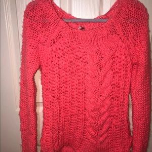Free People Coral Knit Sweater